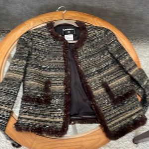 Chanel jacket mink trim size 36